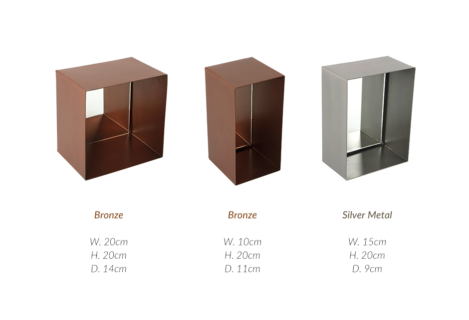 MIRROR S/4, Silver Metal, 20 x 15 x 9cm, MHC-4050
