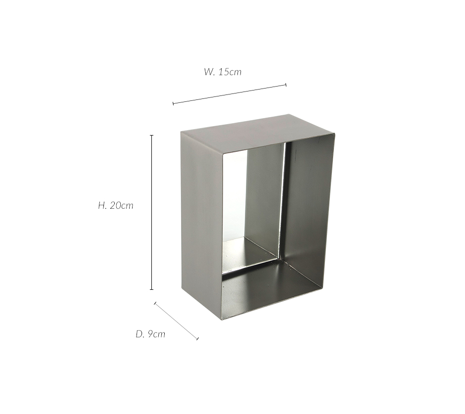 MIRROR S/4, Silver Metal, 20 x 15 x 9cm, MHC-4050