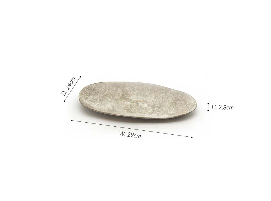 Curvaceous plate (S), Natural, 29x14x2.8cm, CB2667