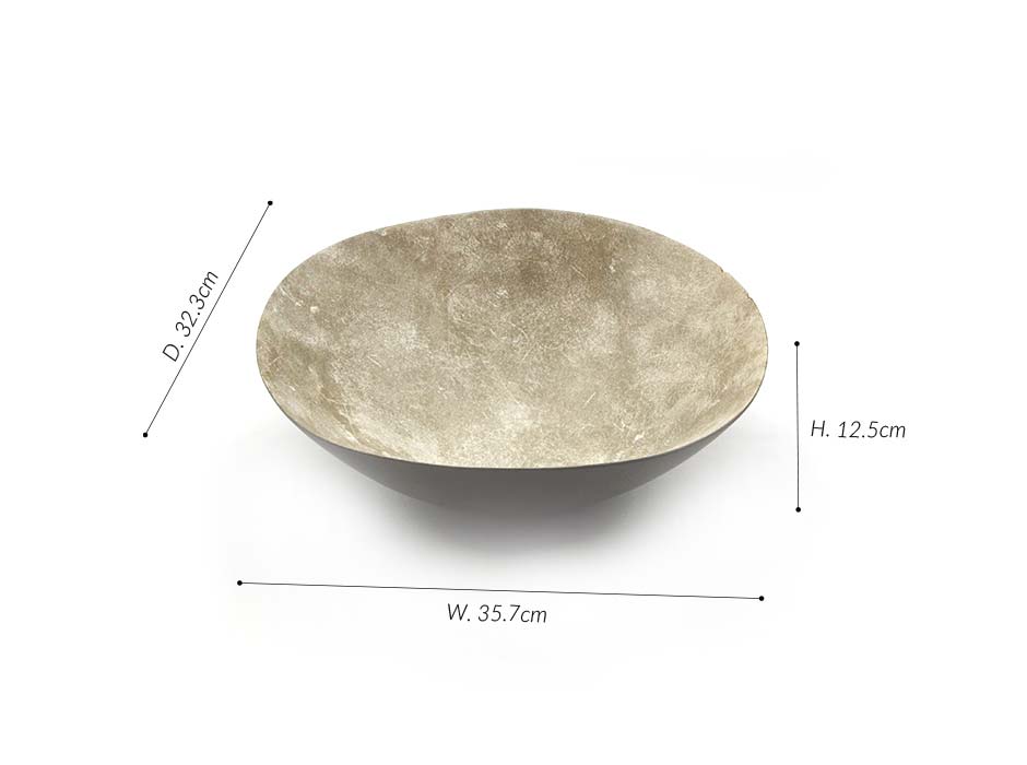 Asymmetrical Serving Bowl (L), Natural, 35.7×32.3×12.5cm, CB3049