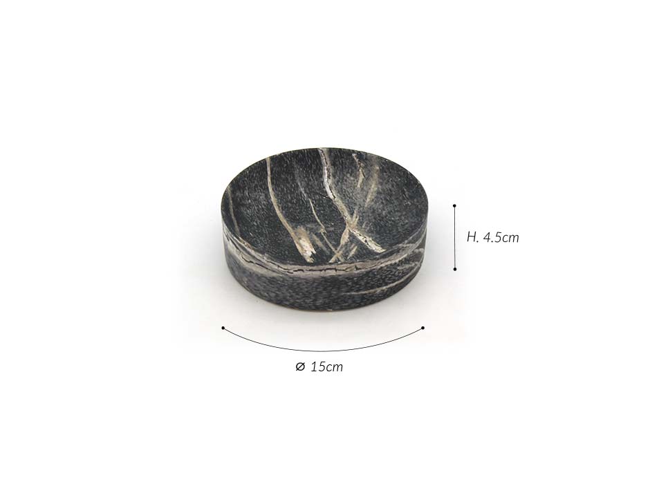 Concave cylinder bowl (S), Black, Ø15×4.5cm, CB3230