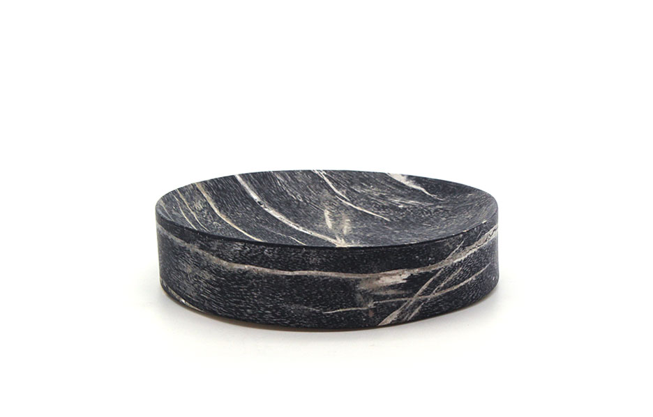 Concave cylinder bowl (M), Black, Ø26.5x6cm, CB3230