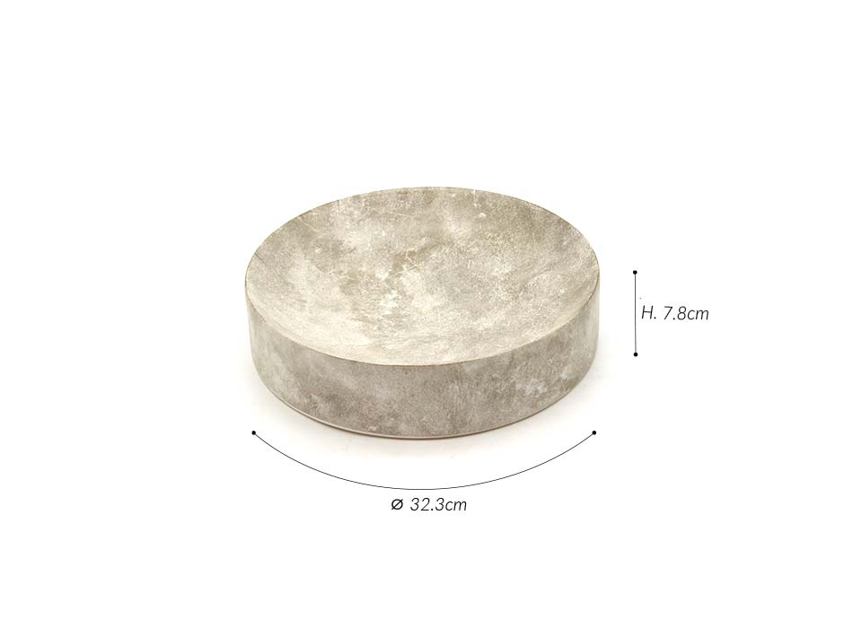 Concave cylinder bowl (L), Natural, Ø32.3×7.8cm, CB3230