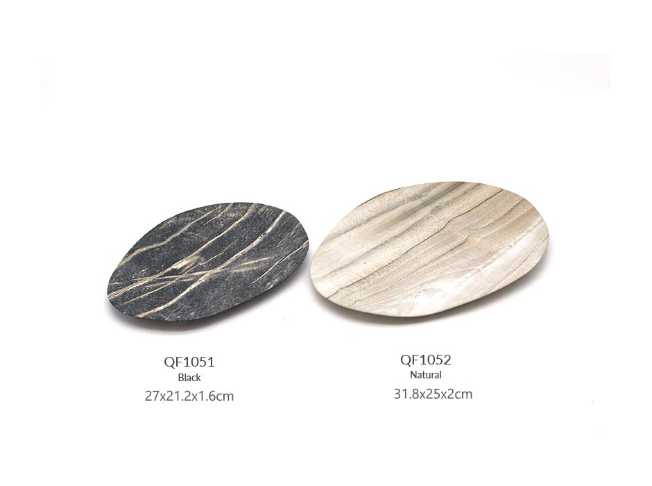 Organic flat platter (S), Natural, 31.8x25x2cm, CB3234