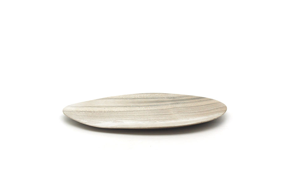 Organic flat platter (S), Natural, 31.8x25x2cm, CB3234