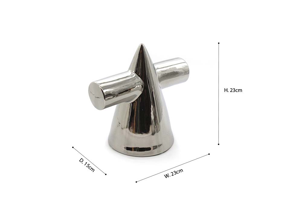 SILVER COLOR CONE, Silver, 23x15x23cm ,S20007