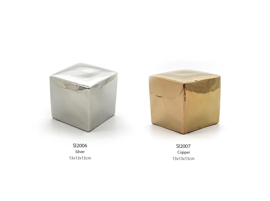 COPPER COLOR CUBIC, Copper, 13x13x13cm ,C20008