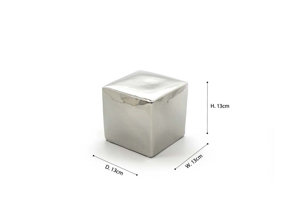 SILVER COLOR CUBIC, Silver, 13x13x13cm ,S20008