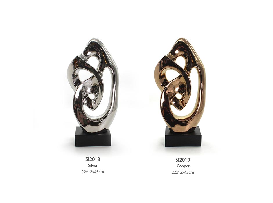 SCULPTURE 45 SILVER, Silver, 22x12x45cm ,S20036