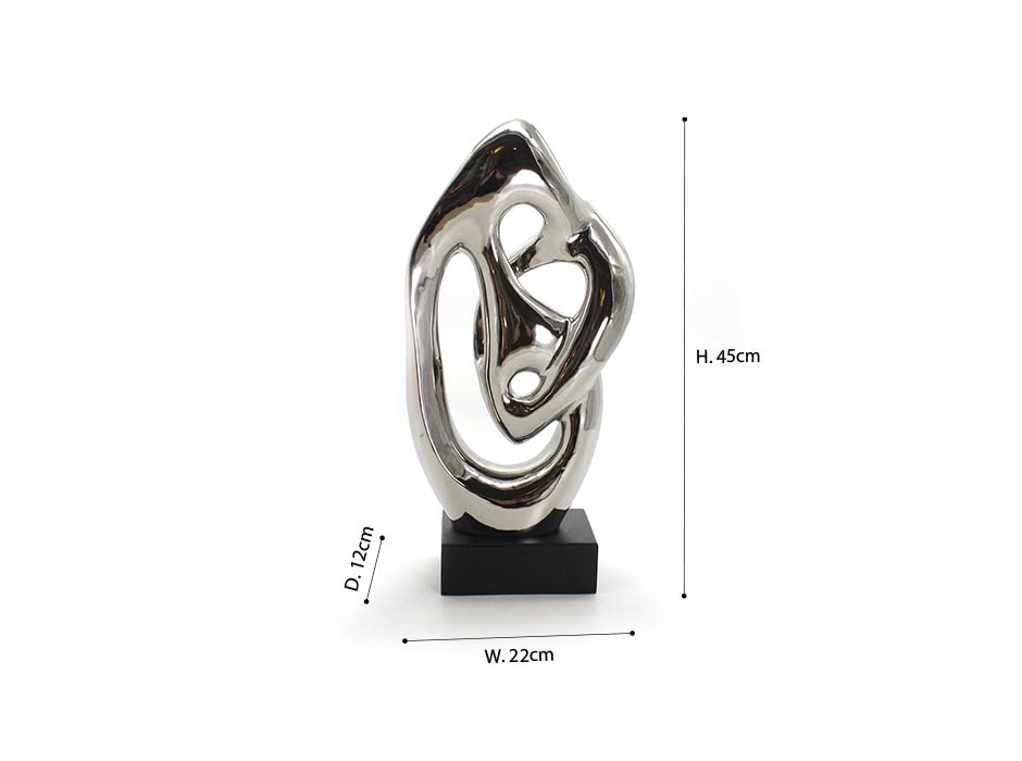 SCULPTURE 45 SILVER, Silver, 22x12x45cm ,S20036