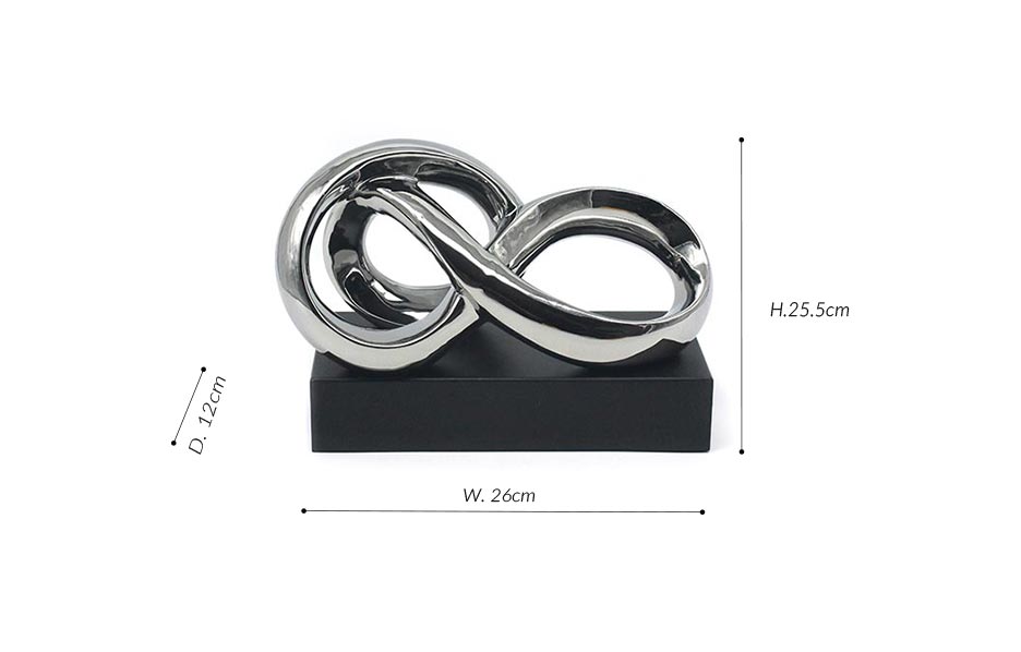 SILVER COLOR WITH BLACK MDF BASE, Silver, 26x12x19cm, S22052