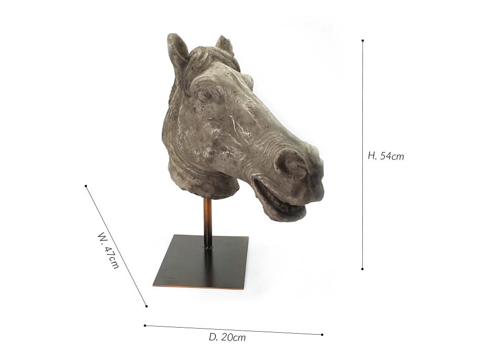 Horse Statue, Grey, 47x20x54cm, F50