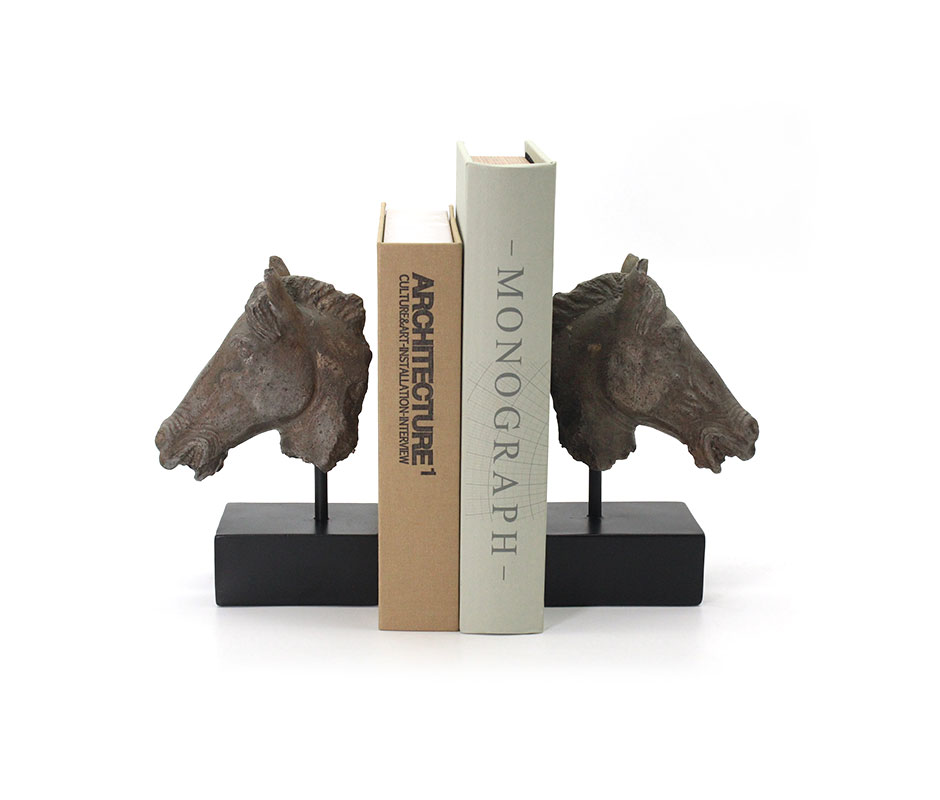 Horse Bookend, Grey, 27x7x21cm, F50