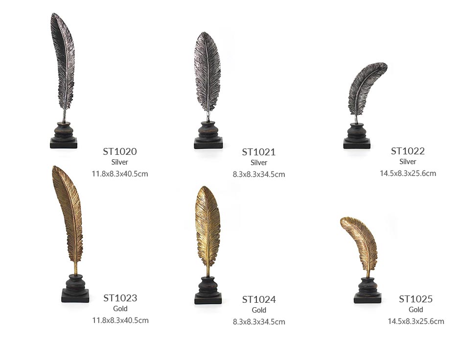 Feather Gold 40.5, Gold, 11.8×8.3×40.5cm, D127