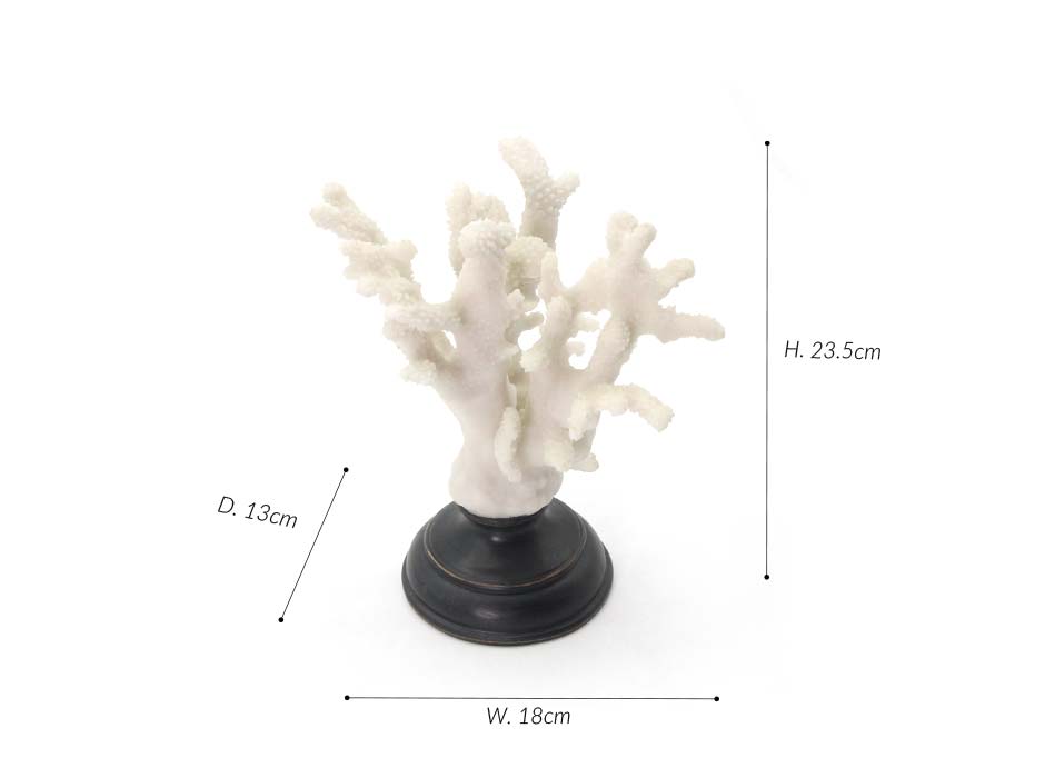 Coral Candle, White, 18x13x23.5cm, X22
