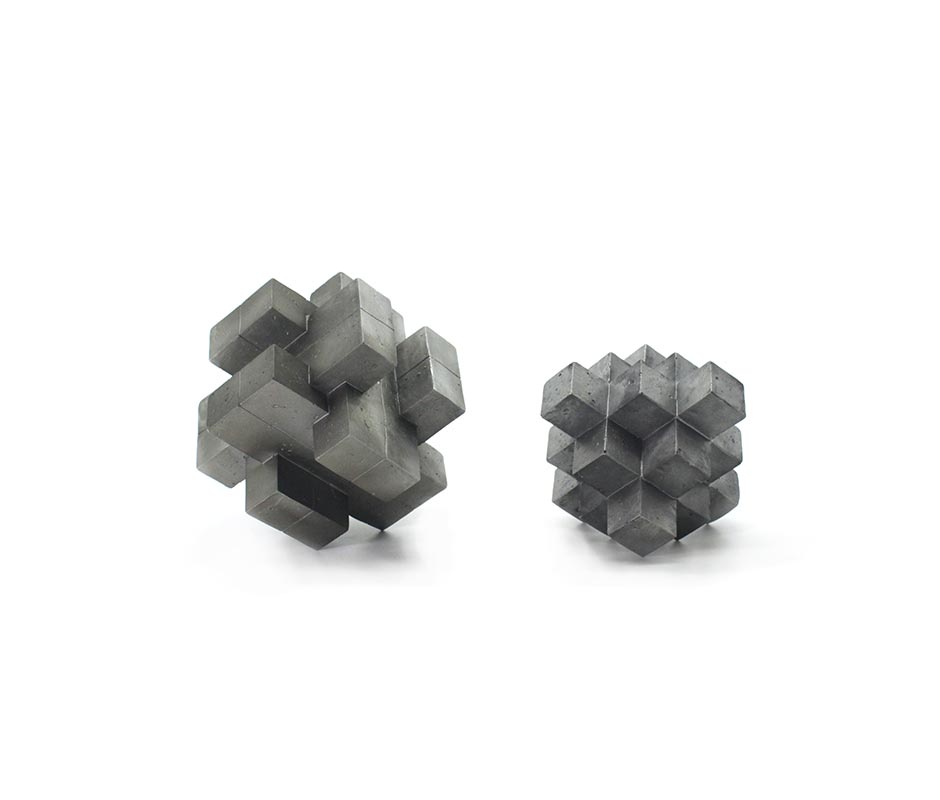 Abstract Metal-1, Silver, 18x18x18cm, D23