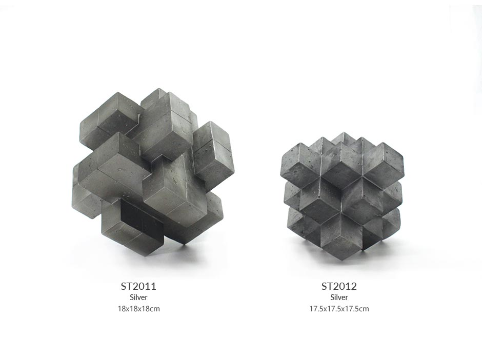 Abstract Metal-1, Silver, 18x18x18cm, D23