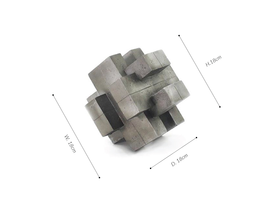 Abstract Metal-1, Silver, 18x18x18cm, D23