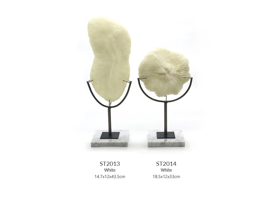 Coral with marble basel-33, White, 18.5x12x33cm, X22