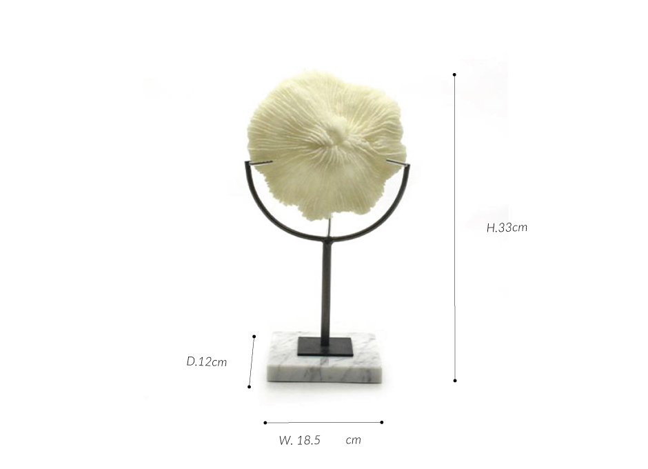 Coral with marble basel-33, White, 18.5x12x33cm, X22