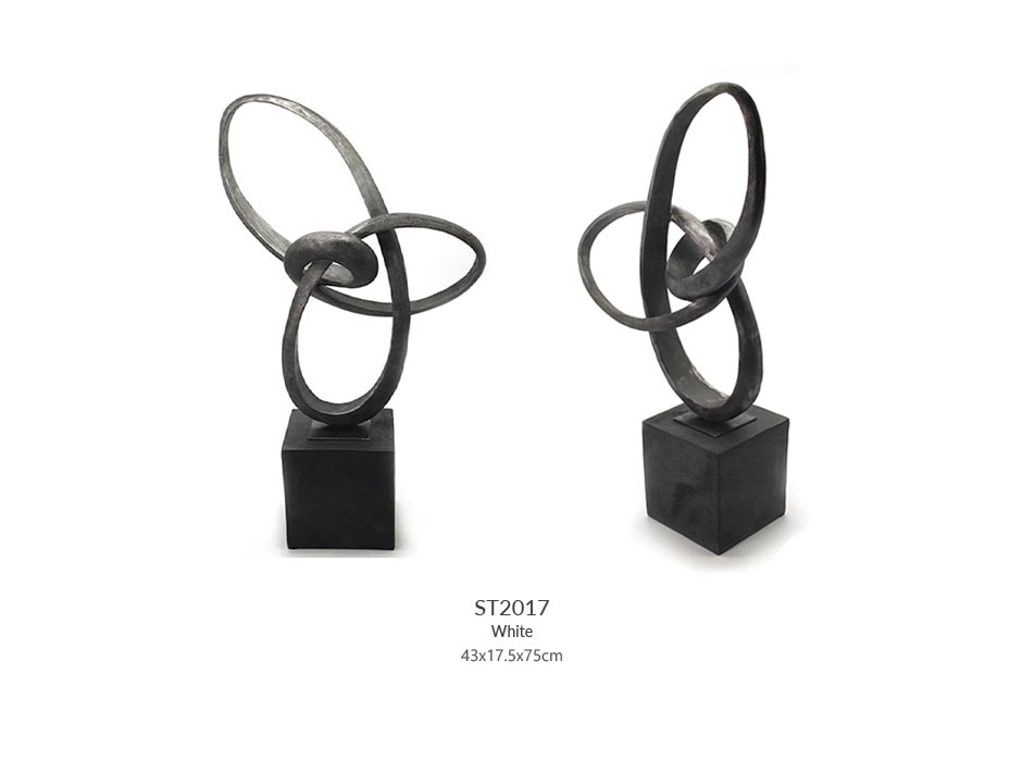 Polyresin abstract 75, Silver, 43×17.5x75cm, D156