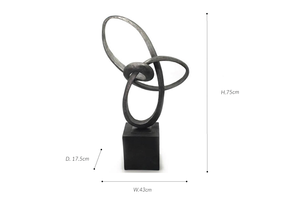 Polyresin abstract 75, Silver, 43×17.5x75cm, D156