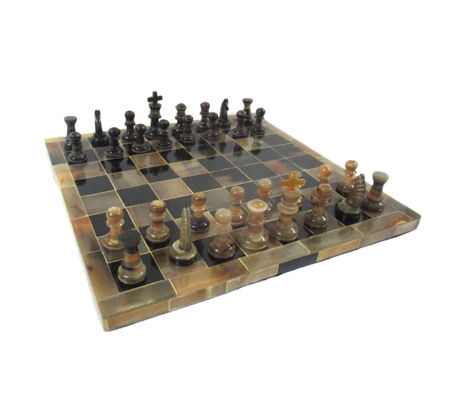 HORN CHESS, Brown/Black, 31x31x8cm, 52497