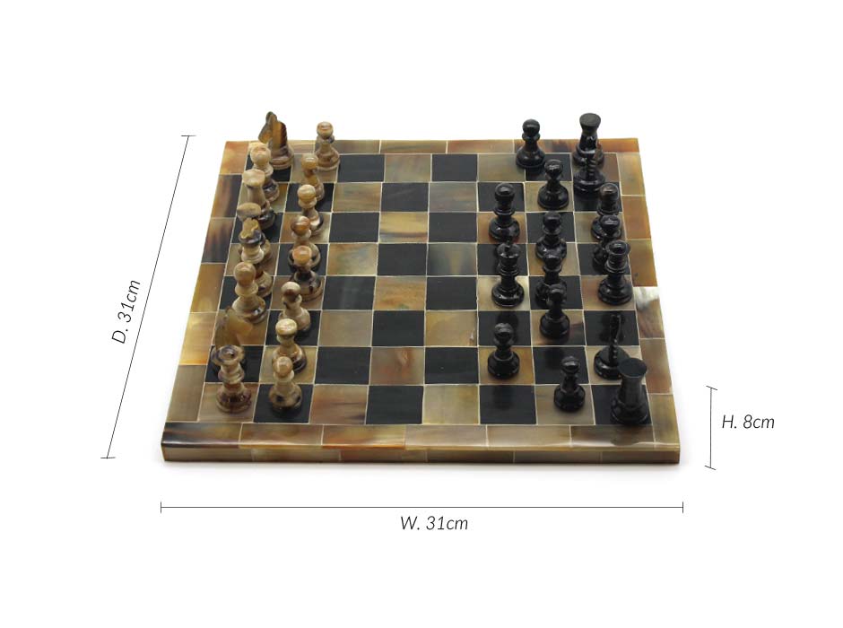 HORN CHESS, Brown/Black, 31x31x8cm, 52497