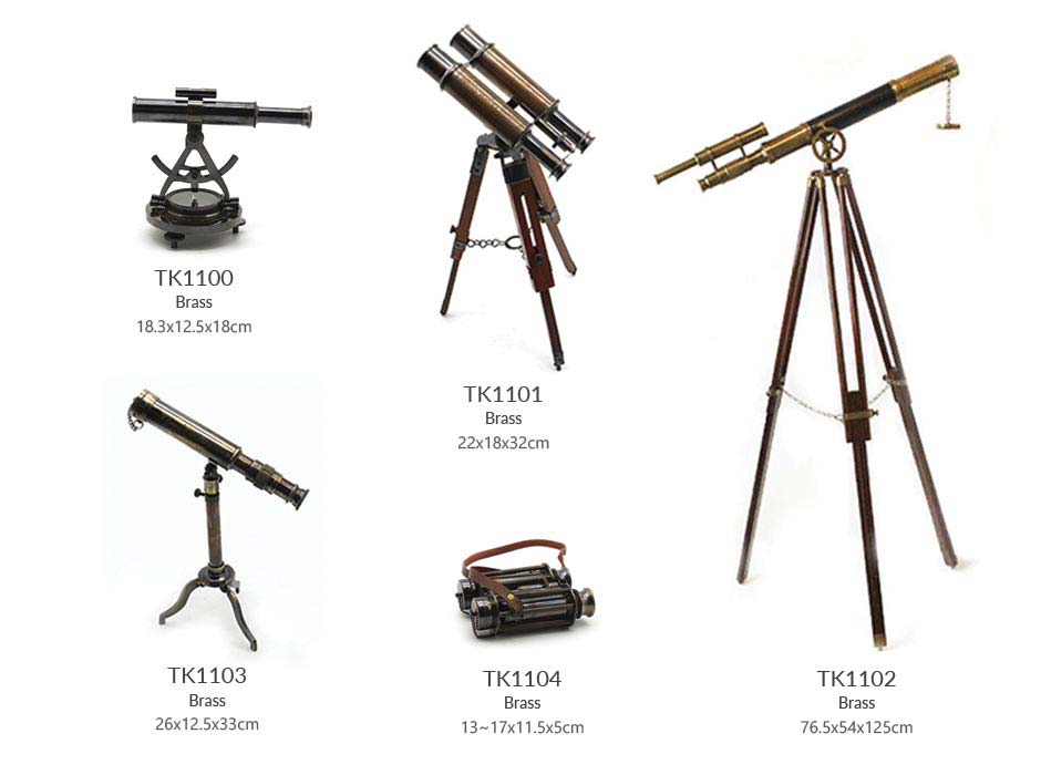 DOUBLE TELESCOPE, Brass, 76.5x54x125cm, 52788