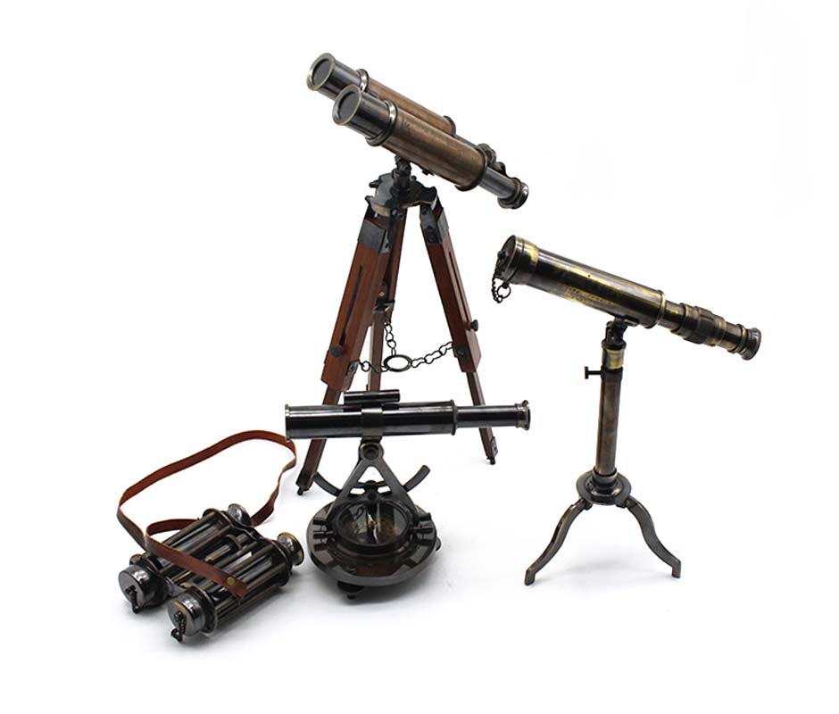 DOUBLE TELESCOPE, Brass, 76.5x54x125cm, 52788