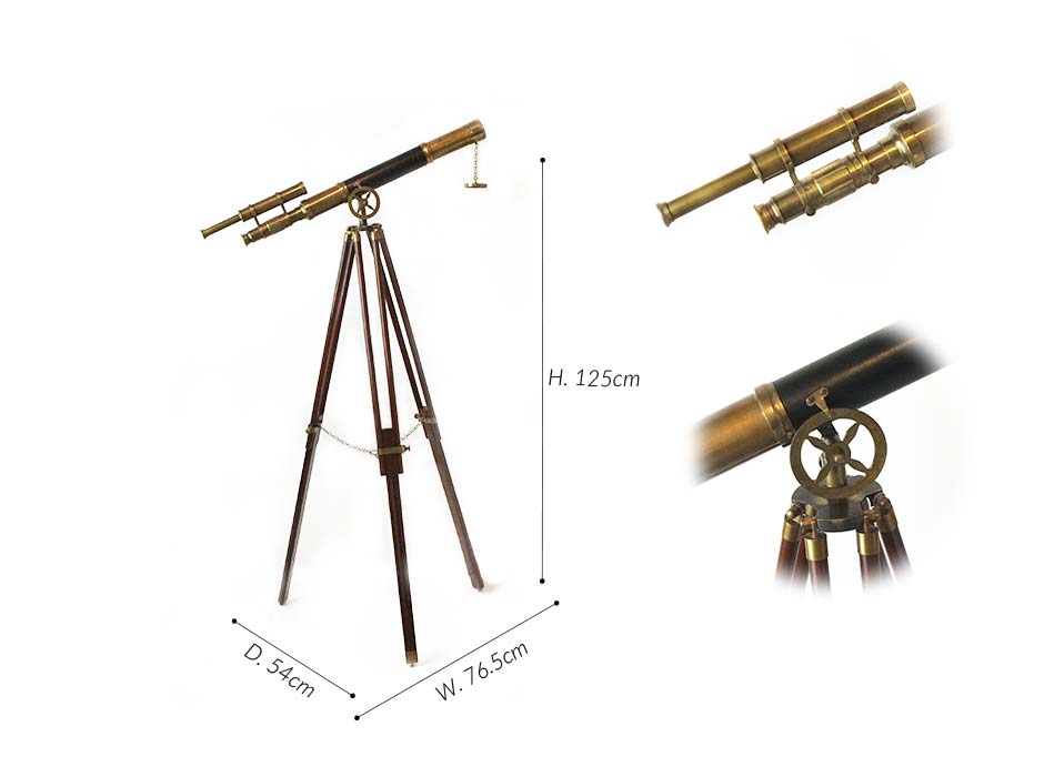 DOUBLE TELESCOPE, Brass, 76.5x54x125cm, 52788