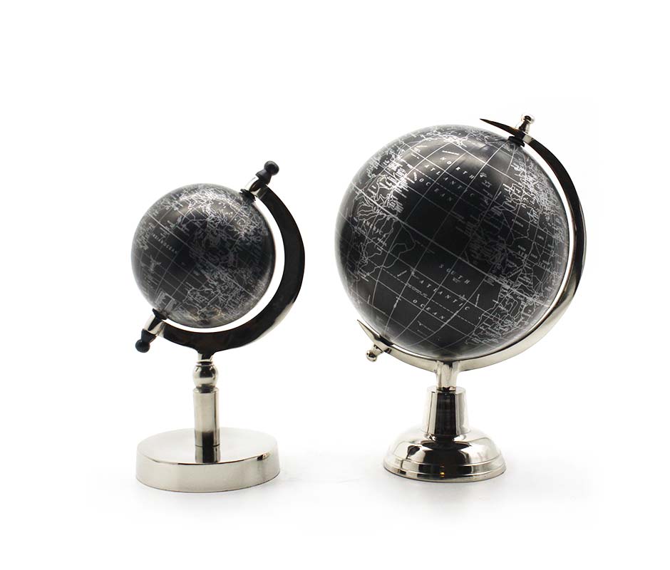 GLOBE (L), Black/Silver, 23x20x31cm, 53406