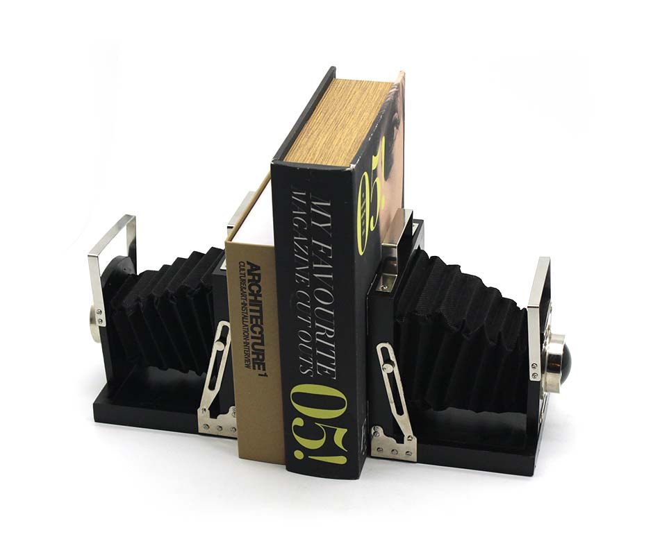 CAMERA BOOKEND, Black, 17.5x16x22cm, 47494