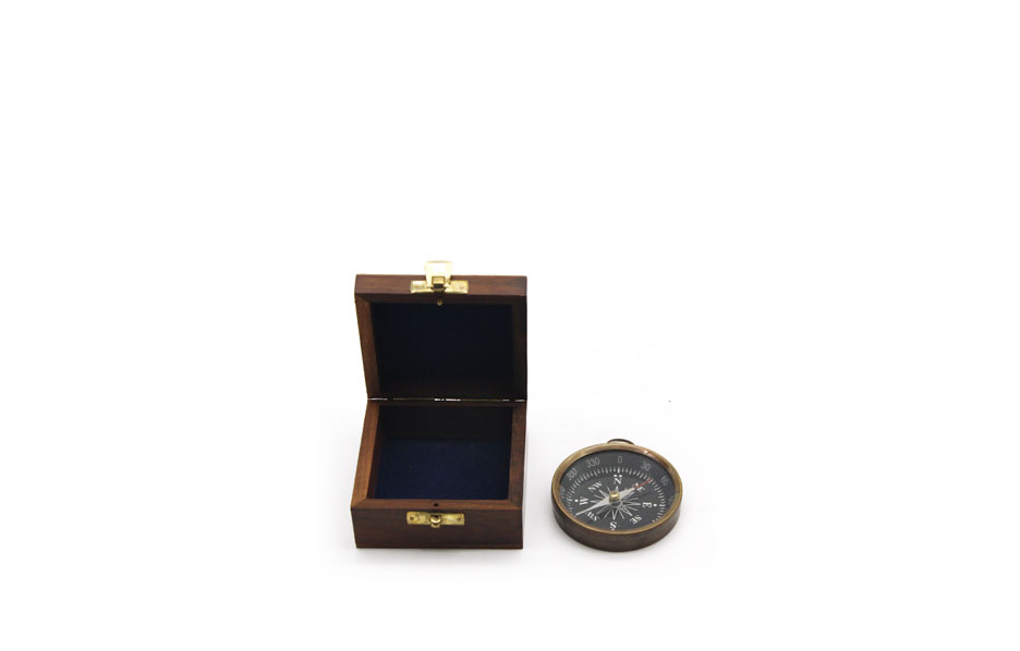 ROUND COMPASS, Brass, 10x10x5cm, 52556