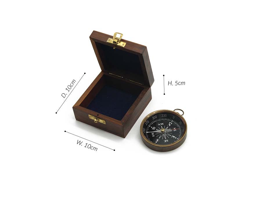 ROUND COMPASS, Brass, 10x10x5cm, 52556