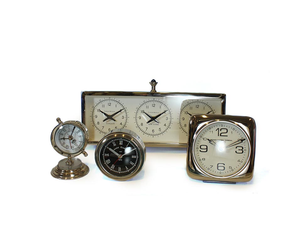 WORLD TIMER TABLE CLOCK, Aluminium, 41x5x22cm, 54911