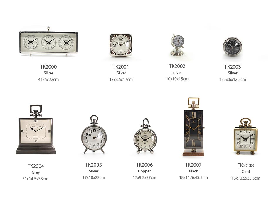 WORLD TIMER TABLE CLOCK, Aluminium, 41x5x22cm, 54911