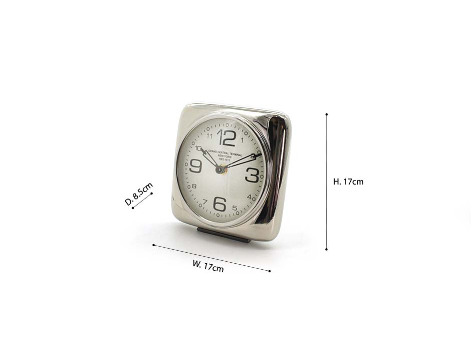 TABLE CLOCK, Aluminium, 17×8.5x17cm, 53594