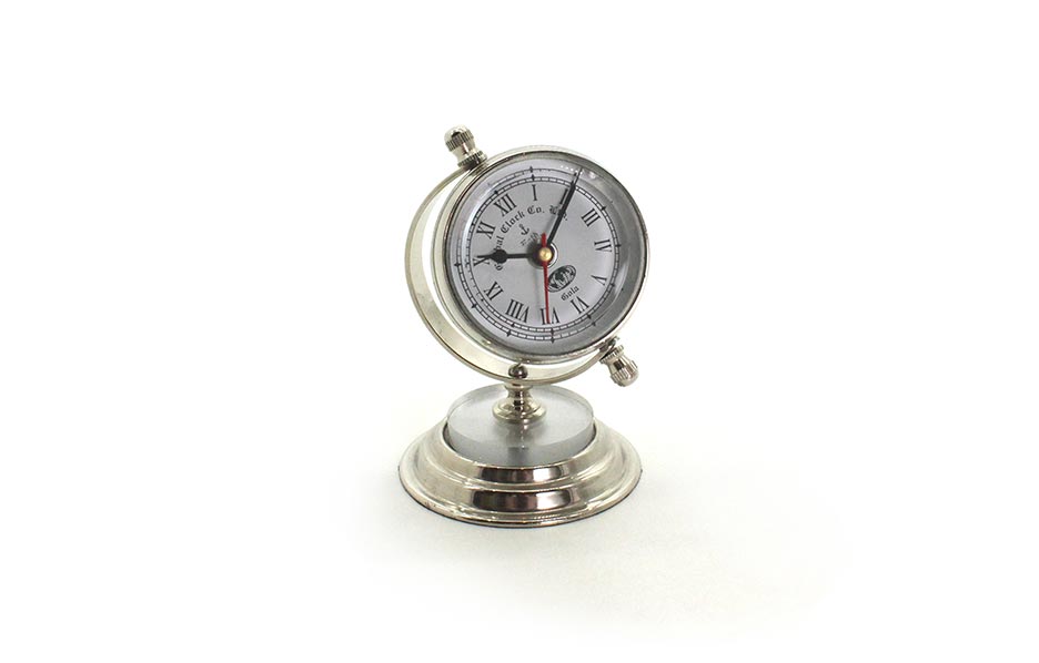 TABLE CLOCK, Aluminium, 10x10x15cm, 53983