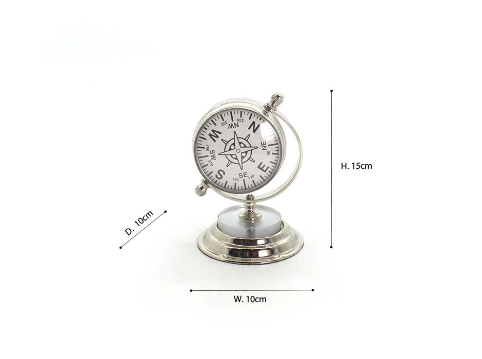 TABLE CLOCK, Aluminium, 10x10x15cm, 53983