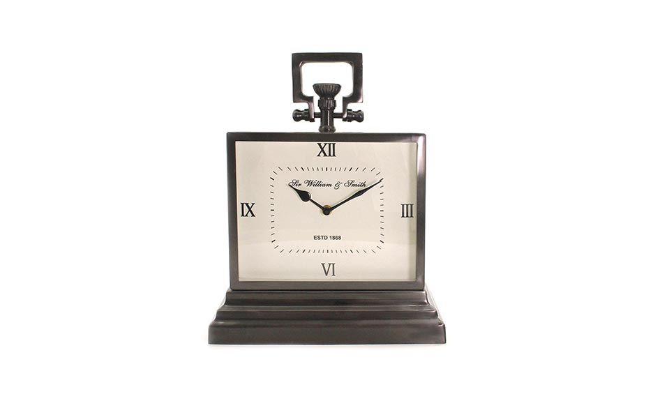 STEEL/ALUM CLOCK, Steel/Aluminium, 31×14.5x38cm , 55256
