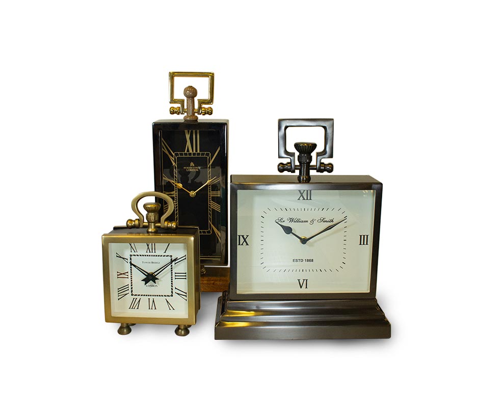 IRON/ALUM/STEEL TABLE CLOCK, Iron/Alum/Steel, 16×10.5×25.5cm, 54568