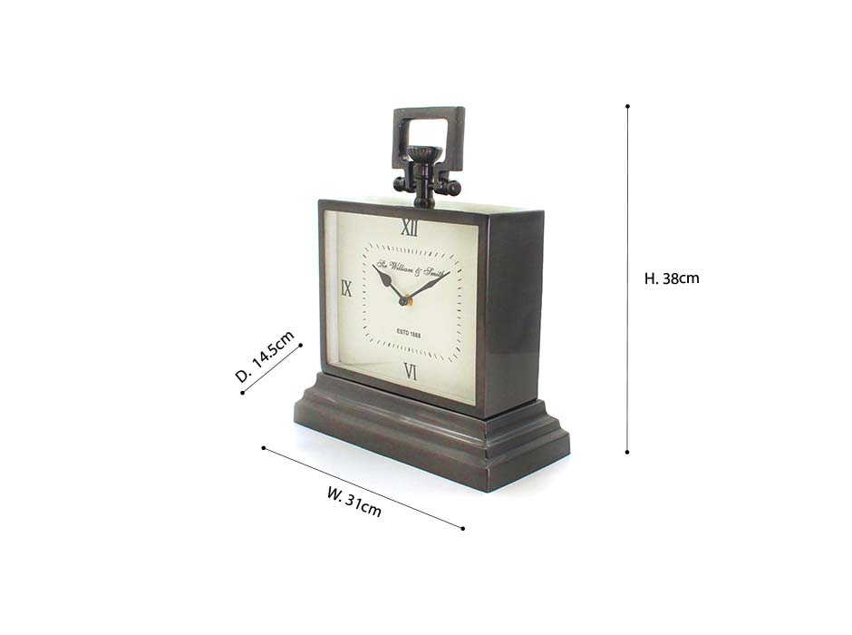 STEEL/ALUM CLOCK, Steel/Aluminium, 31×14.5x38cm , 55256
