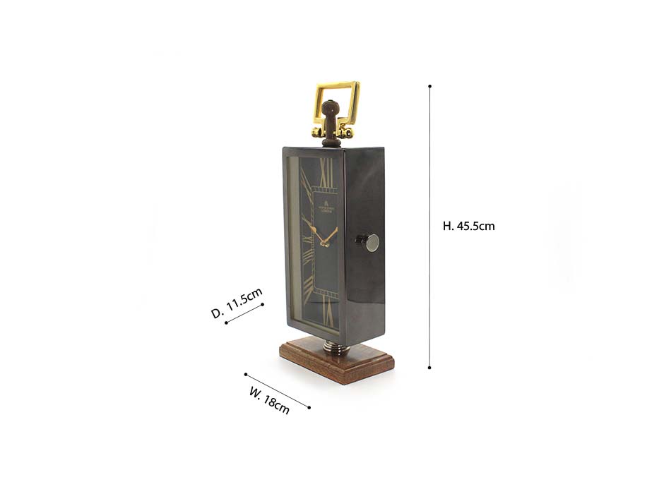 STEEL/WOOD CLOCK, Steel/Wood, 18×11.5×45.5cm, 55080