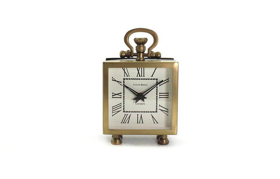 IRON/ALUM/STEEL TABLE CLOCK, Iron/Alum/Steel, 16×10.5×25.5cm, 54568
