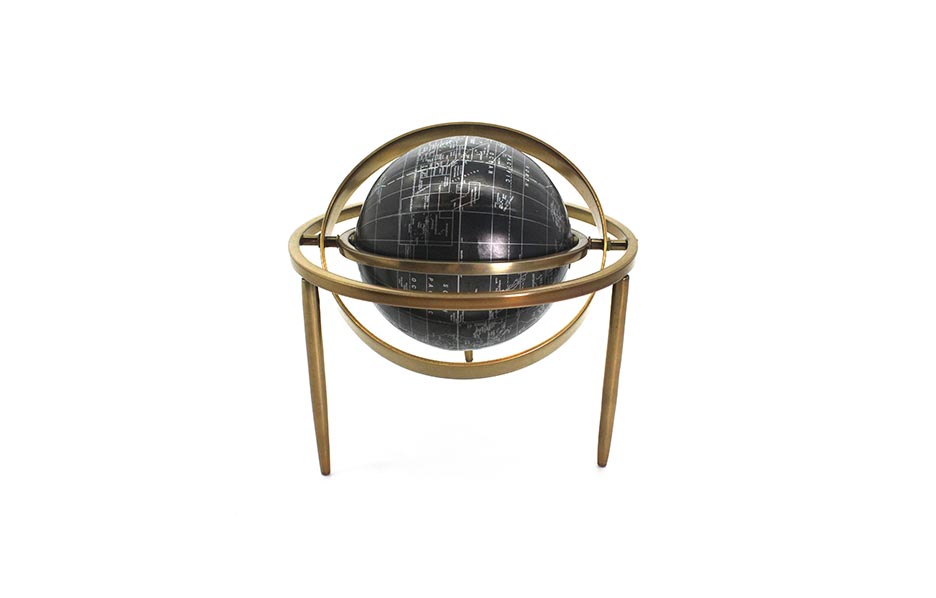 ALUMINIUM 5in BLK BALL ARMILLARY, Aluminium, 21x21x18cm, 56920