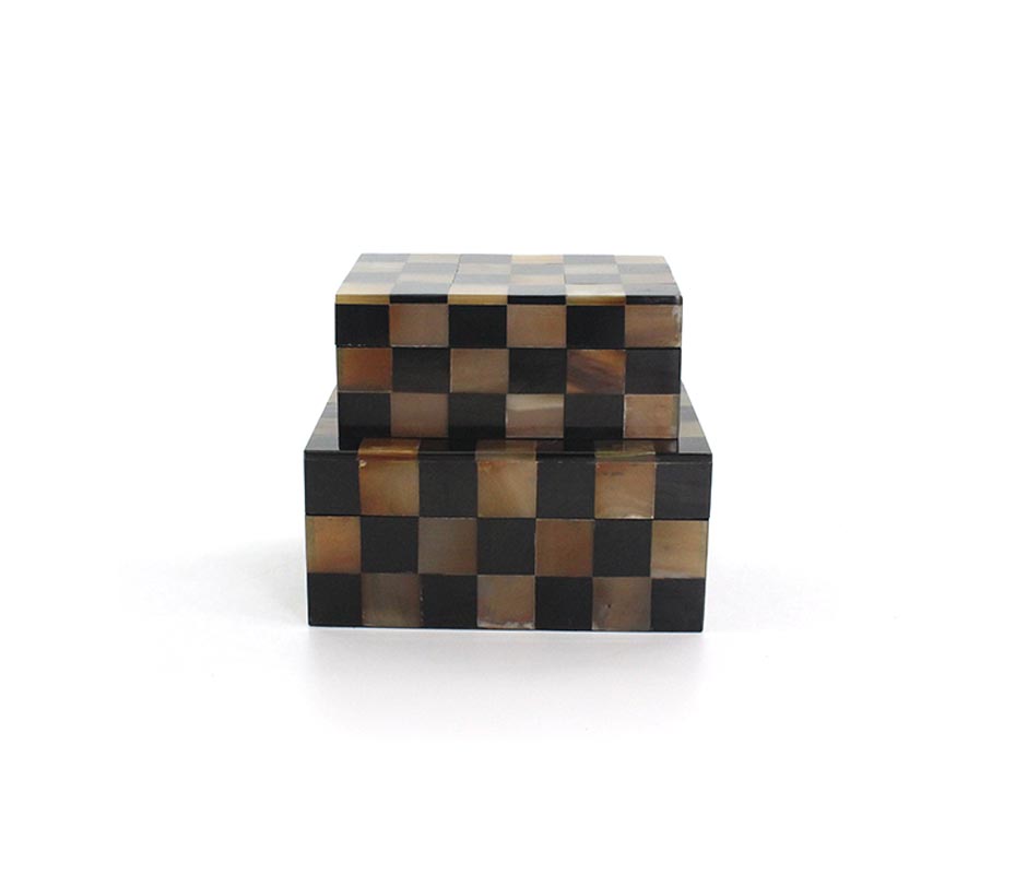 HORN/RESIN/MDF BOX LARGE, Horn/Resin, 19x13x8.5cm, 56163