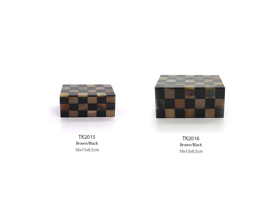 HORN/RESIN/MDF BOX LARGE, Horn/Resin, 19x13x8.5cm, 56163