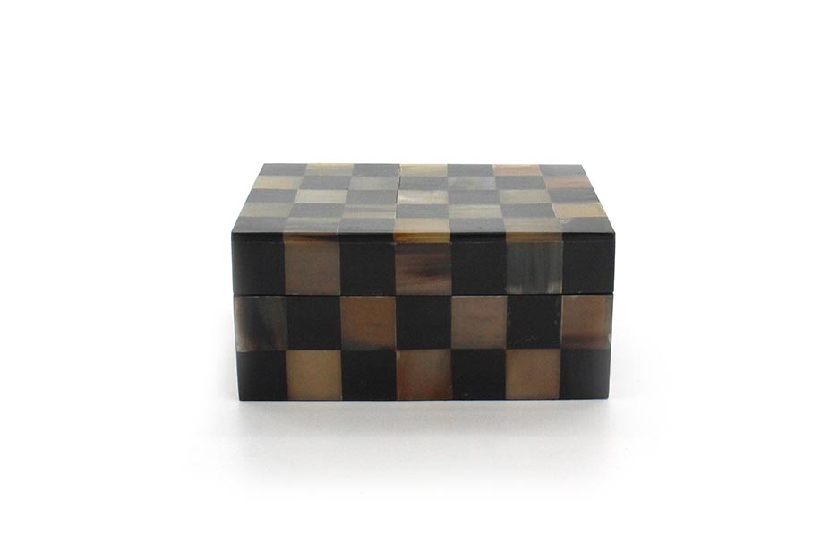 HORN/RESIN/MDF BOX LARGE, Horn/Resin, 19x13x8.5cm, 56163