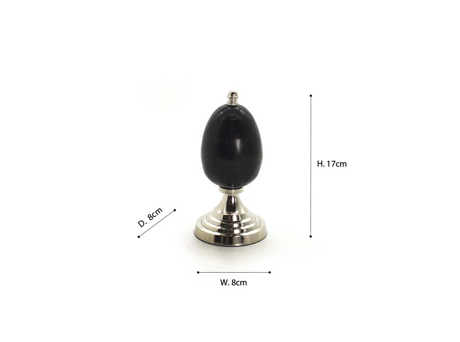 ALUMINIUM/BONE EGG 4in, Bone/Aluminium, 8x8x17cm, 56598